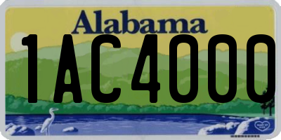 AL license plate 1AC4000