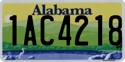 AL license plate 1AC4218