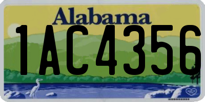 AL license plate 1AC4356