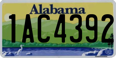 AL license plate 1AC4392