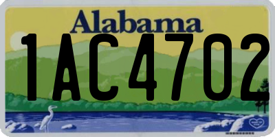 AL license plate 1AC4702
