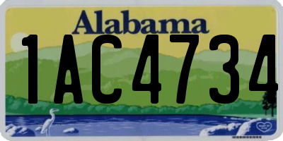 AL license plate 1AC4734