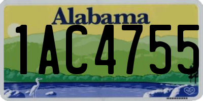 AL license plate 1AC4755