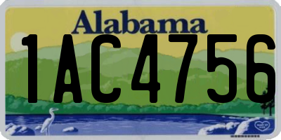 AL license plate 1AC4756