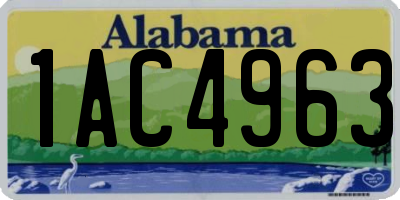 AL license plate 1AC4963
