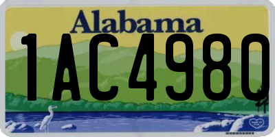 AL license plate 1AC4980