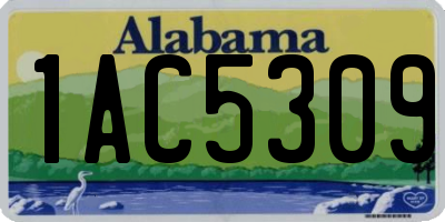 AL license plate 1AC5309