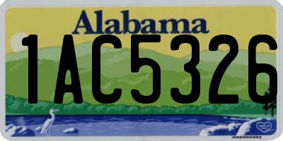 AL license plate 1AC5326