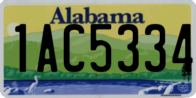 AL license plate 1AC5334
