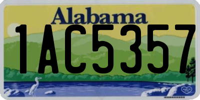 AL license plate 1AC5357
