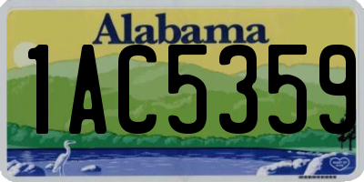 AL license plate 1AC5359