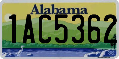 AL license plate 1AC5362