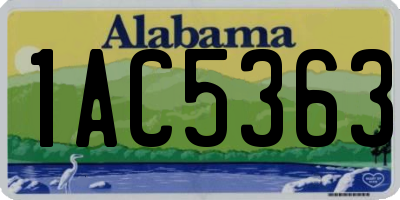 AL license plate 1AC5363