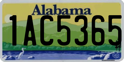 AL license plate 1AC5365