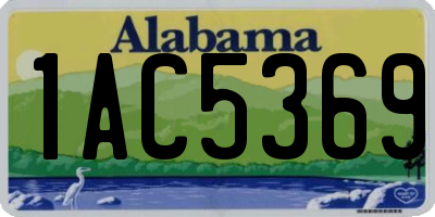 AL license plate 1AC5369