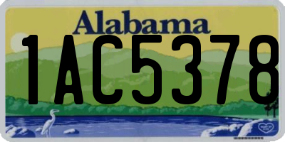 AL license plate 1AC5378
