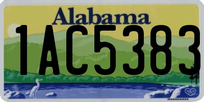 AL license plate 1AC5383