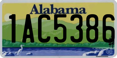 AL license plate 1AC5386