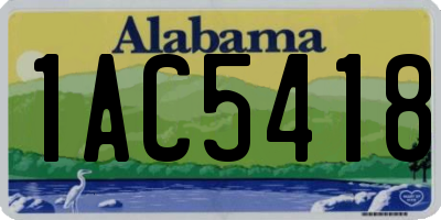 AL license plate 1AC5418