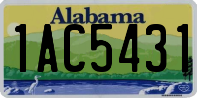AL license plate 1AC5431