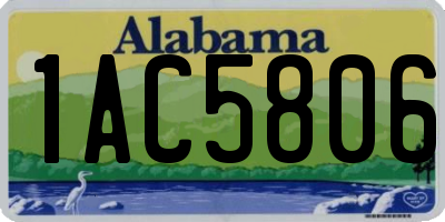 AL license plate 1AC5806