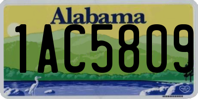 AL license plate 1AC5809