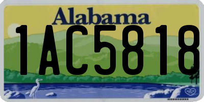 AL license plate 1AC5818