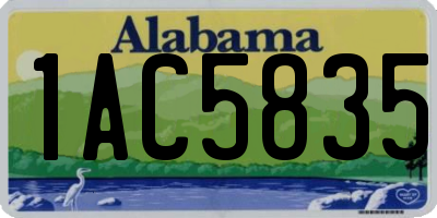 AL license plate 1AC5835