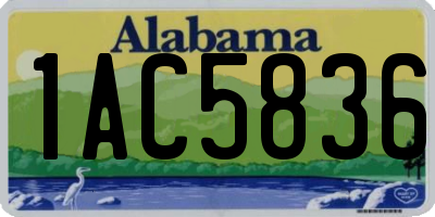 AL license plate 1AC5836