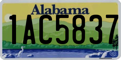 AL license plate 1AC5837