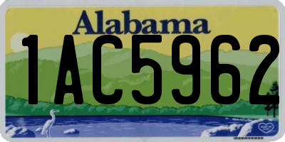 AL license plate 1AC5962