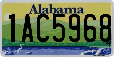 AL license plate 1AC5968