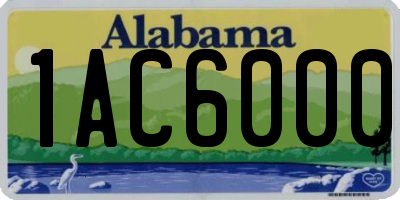 AL license plate 1AC6000