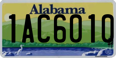 AL license plate 1AC6010