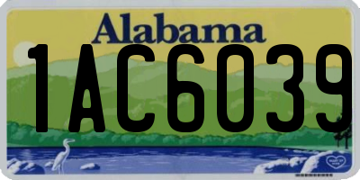 AL license plate 1AC6039