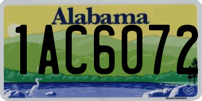 AL license plate 1AC6072