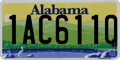 AL license plate 1AC6110