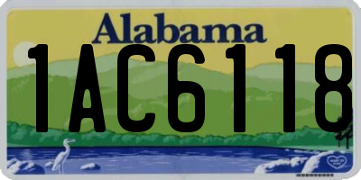 AL license plate 1AC6118