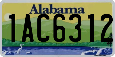 AL license plate 1AC6312