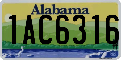 AL license plate 1AC6316