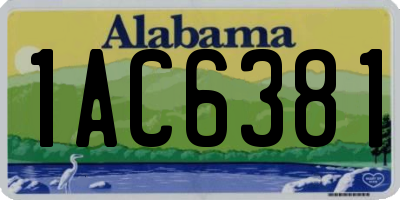 AL license plate 1AC6381