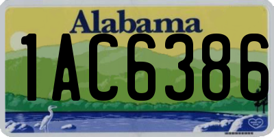 AL license plate 1AC6386