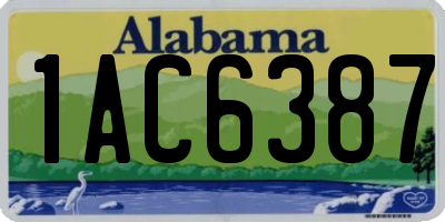 AL license plate 1AC6387