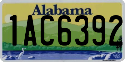 AL license plate 1AC6392