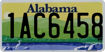 AL license plate 1AC6458