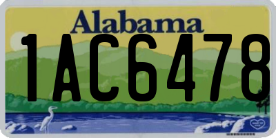 AL license plate 1AC6478