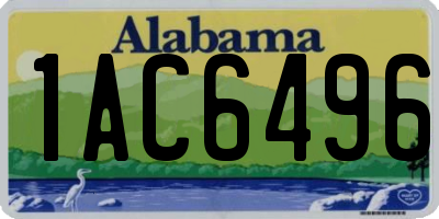 AL license plate 1AC6496