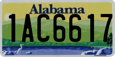 AL license plate 1AC6617