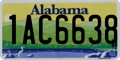 AL license plate 1AC6638