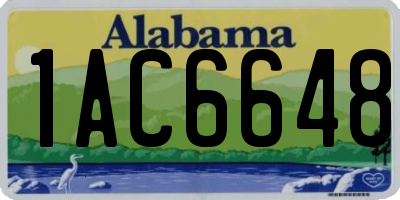 AL license plate 1AC6648